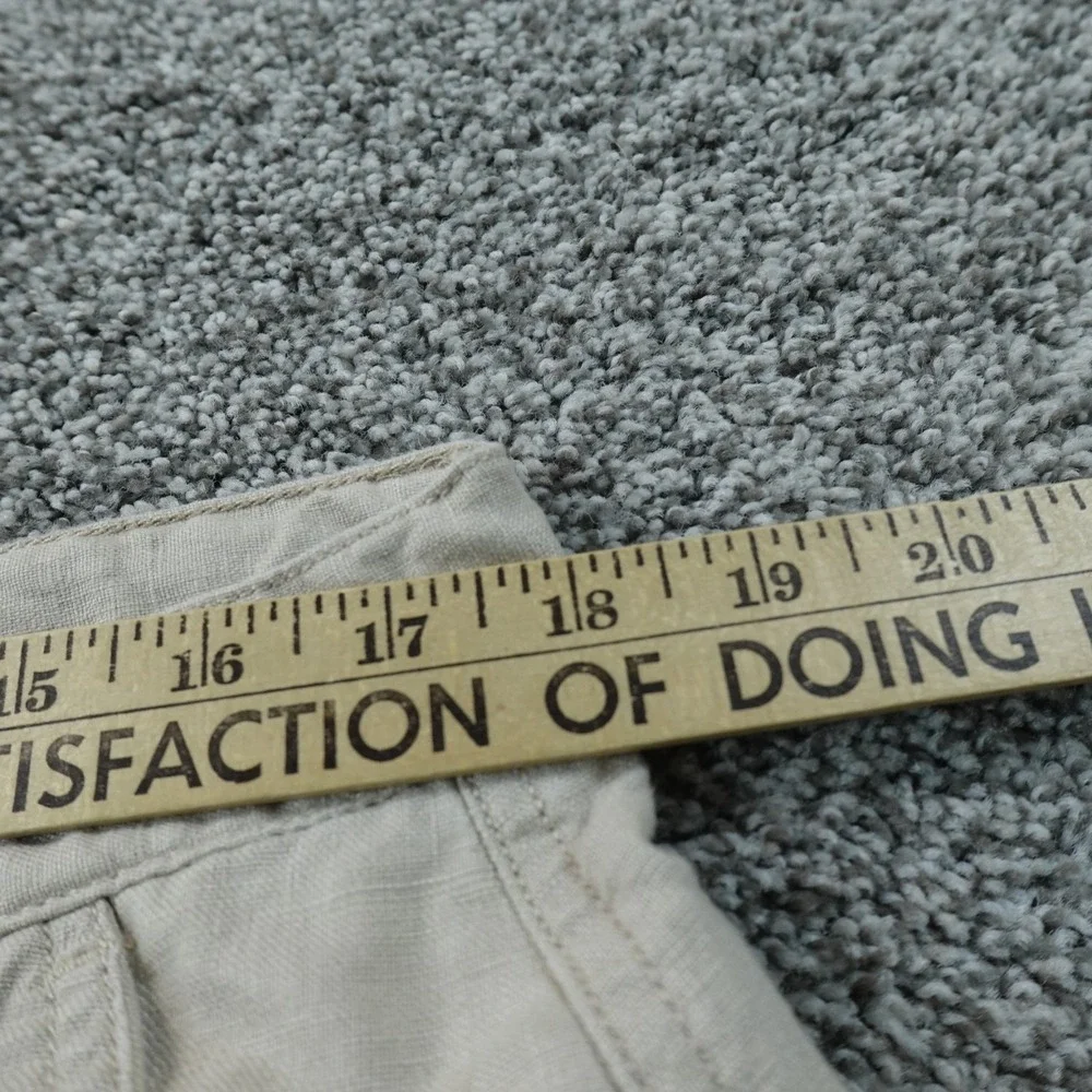 Apt 9 Pants Mens 36X32 Beige Linen Chambray Flat Front Drawstring Chino Beach